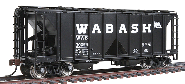 70-Ton 2-Bay Covered Hopper Assembled w/Knuckle Couplers -- Wabash #3
