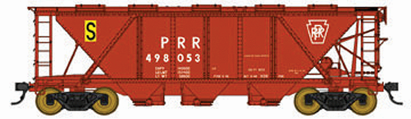 Pennsylvania Railroad Class H30 Covered Hopper - Ready to Run - Executive Line -- Pennsylvania Railroad #498056 (oxide red, Keystone, black/yellow S Mark)