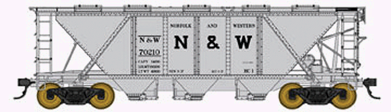 Pennsylvania Railroad Class H30 Covered Hopper - Ready to Run - Executive Line -- Norfolk & Western #70215 (gray, Block N&W)