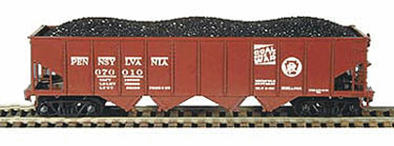 H21a 4-Bay Hopper - Ready to Run - Executive Line -- Pennsylvania Railroad #138009 (Tuscan, Coal Goes to War, Circle Keystone)