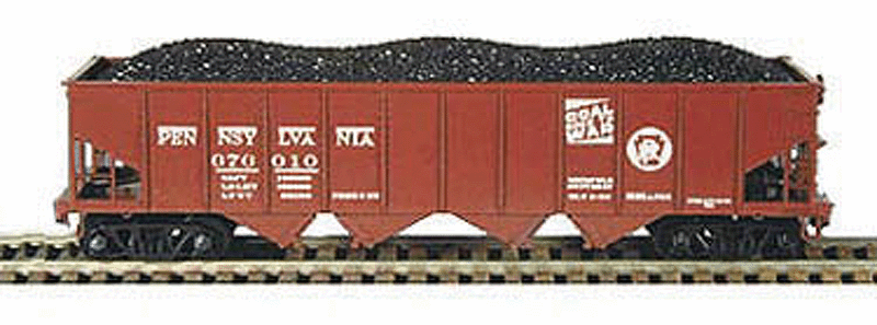 H21a 4-Bay Hopper - Ready to Run - Executive Line -- Pennsylvania Railroad #138229 (Tuscan, Coal Goes to War, Circle Keystone)