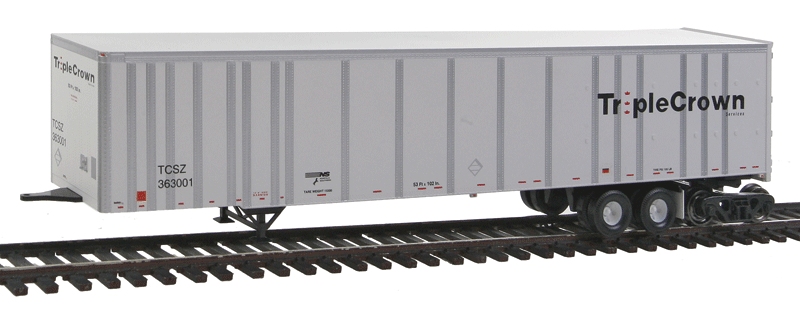 53' Plate-Wall Roadrailer - Assembled - Executive Line -- Norfolk Southern #363001 (white, Medium Logo)