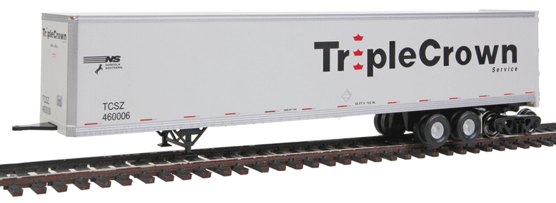 53' Rivet-Side Smooth-Wall Roadrailer - Assembled - Executive Line -- Norfolk Southern #460006 (white, Large Logo)