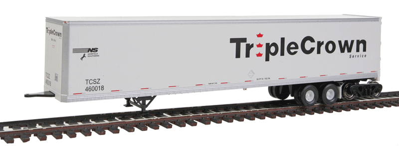 53' Rivet-Side Smooth-Wall Roadrailer - Assembled - Executive Line -- Norfolk Southern #460018 (white, Large Logo)