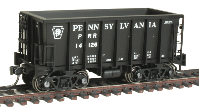 G-39 Ore Jenny w/Crown Trucks - Ready to Run - Executive Line -- Pennsylvania Railroad #14126 (black, Spelled Out Roadname)