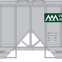 70-Ton 2-Bay Covered Hopper w/Open Sides - Ready to Run - Executive Line -- Vermont Railway #56 (gray, green, white)