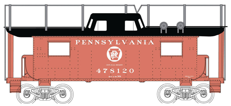 PRR N8 Caboose - Ready to Run - Executive Line -- Pennsylvania Railroad #478120 (Tuscan, Circle Keystone Central Region w/Ante