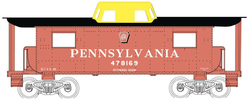 PRR N8 Caboose - Ready to Run - Executive Line -- Pennsylvania Railroad #478169 (Tuscan, Shadow Keystone Pitt. Region)