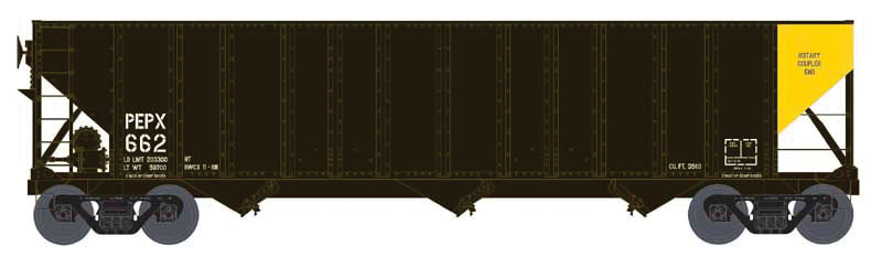 100-Ton 3-Bay Hopper  - Ready to Run - Executive Line -- PEPX #649 (black, yellow End)