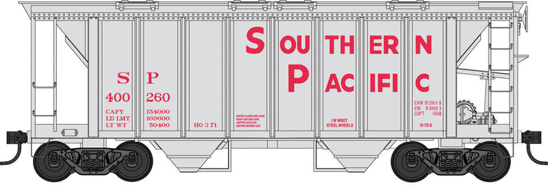 70-Ton 2-Bay Closed-Side Covered Hopper - Ready to Run - Executive Line -- Southern Pacific #400303 (gray, Large Red Lettering)