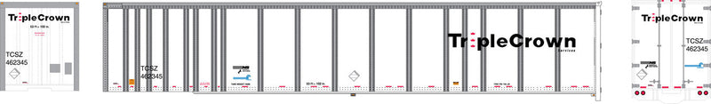53' Plate-Wall RoadRailer(R) - Ready to Run - Executive Line -- Norfolk Southern/Triple Crown #463184 (white, Medium TC Logo, NS & CR Logos)