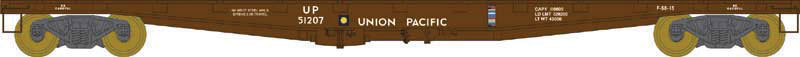 PRR F30a Flatcar - Ready to Run -- Union Pacific #51207 (Boxcar Red, white)
