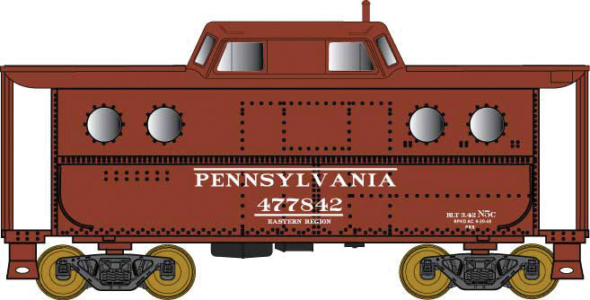 PRR Class N5C Steel Cabin Car (Caboose) - Ready to Run -- Pennsylvania Railroad #477841 (Eastern Region, Tuscan)