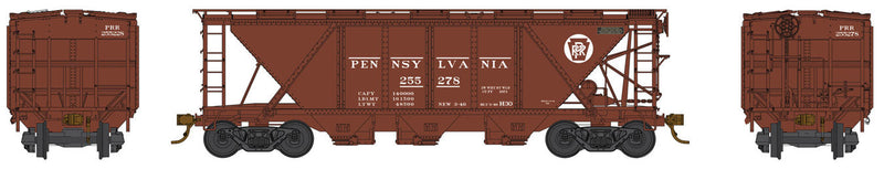 PRR Class H30 Covered Hopper w/Raised Roofwalk - Ready to Run -- Pennsylvania Railroad #255314 (Tuscan, Circle Keystone)