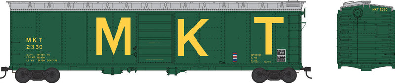 50' Single-Door Boxcar - Ready to Run -- Missouri-Kansas-Texas #2305 (green, yellow, Billboard MKT)