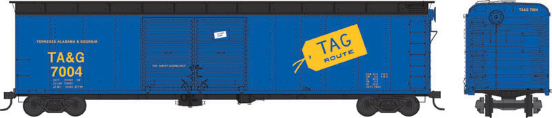 Class X32 Double-Door Boxcar - Ready to Run - Executive Line -- Tennessee, Alabama & Georgia #7019 (blue, yellow, Large Tag Logo)