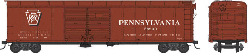Class X32 Double-Door Boxcar - Ready to Run - Executive Line -- Pennsylvania Railroad #58993 (Tuscan, Shadow Keystone)