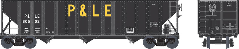 100-Ton 3-Bay Hopper - Ready to Run - Executive Line -- Pittsburgh & Lake Erie #80502 (black, yellow)
