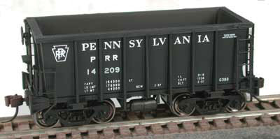 Class G-39b 77-Ton Ore Jenny with Roller-Bearing Trucks - Ready to Run -- Pennsylvania Railroad 14185 (black, Spelled-Out Roadname)
