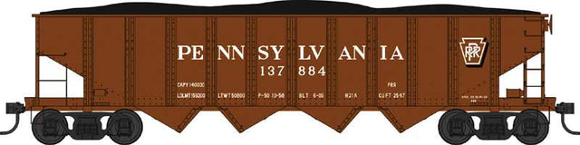 Class H21a 4-Bay Hopper - Ready to Run -- Pennsylvania Railroad 137917 (Tuscan, Shadow Keystone)