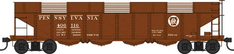 Class H22 4-Bay Hopper - Ready to Run -- Pennsylvania Railroad #406116 (Tuscan, Circle Keystone)