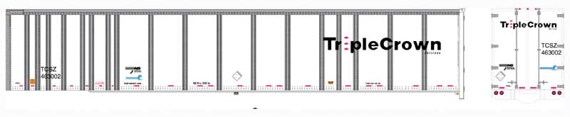 53' Platewall RoadRailer Trailer - Ready to Run -- Norfolk Southern Triple Crown 463121 (white, black, red, Medium Logo)