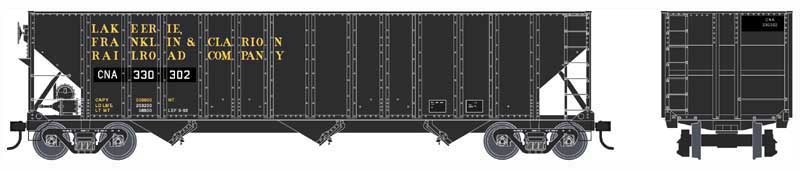 100-Ton 3-Bay Open Hopper - Ready to Run - Executive Line -- Canadian National CNA 330302 (black, yellow, No Logo)