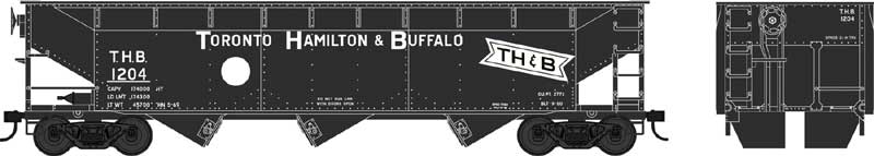 70-Ton Offset Hopper - Ready to Run -- Toronto, Hamilton & Buffalo 1245 (black, Bowtie Logo)
