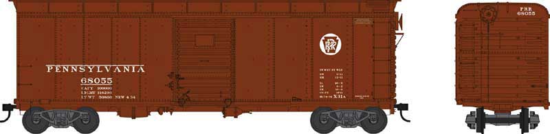Class X-31a 40' Inset-Roof Single-Door Boxcar - Ready to Run -- Pennsylvania Railroad #68098 (Tuscan, Circle Keystone)