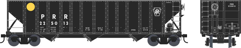 100-Ton 3-Bay Open Hopper - Ready to Run - Executive Line -- Pennsylvania Railroad 225260 (black, yellow ball)