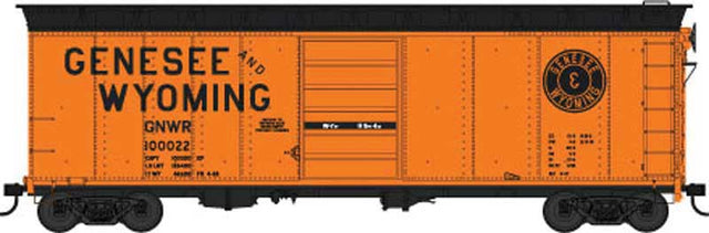 40' Single-Door Steel Boxcar - Ready to Run -- Genesee & Wyoming 100003 (orange, black)