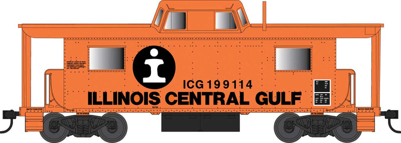 PRR Class N8 Steel Center-Cupola Cabin Car (Caboose) - Ready to Run -- Illinois Central Gulf 199114 (orange, black, white)