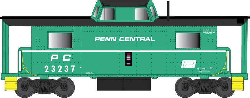 PRR Class N8 Steel Center-Cupola Cabin Car (Caboose) - Ready to Run -- Penn Central 23268 (Jade Green, black, white, white stripe)