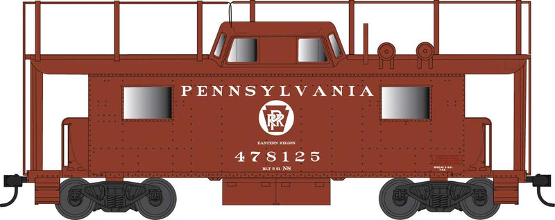 PRR Class N8 Steel Center-Cupola Cabin Car (Caboose) - Ready to Run -- Pennsylvania Railroad 478125 (Chesapeake, Tuscan, Antenna, Circle Keystone)