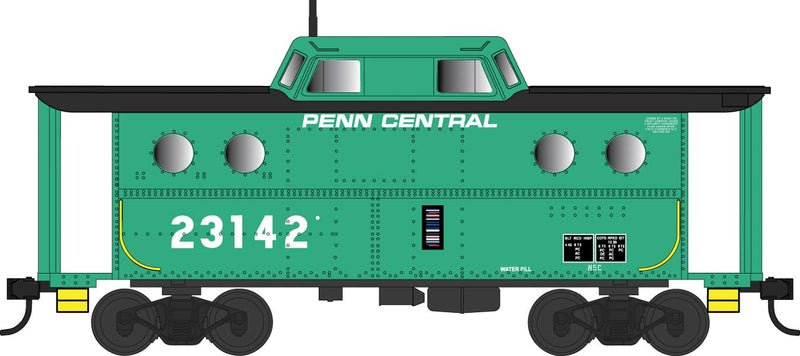 PRR Class N5C Steel Cabin Car (Caboose) - Ready to Run -- Penn Central 23142 (Jade Green, black, white, No Logo)