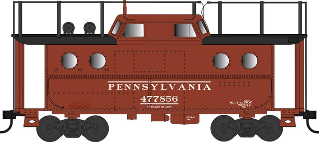 PRR Class N5C Steel Cabin Car (Caboose) - Ready to Run -- Pennsylvania Railroad 477856 (Early Western Region, Tuscan, Antenna)