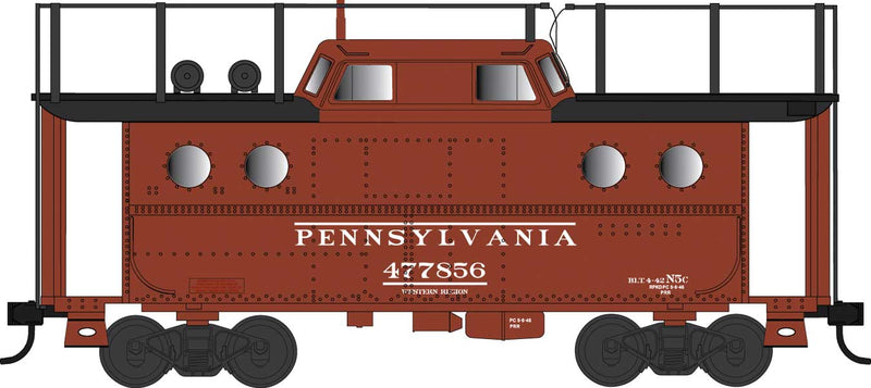 PRR Class N5C Steel Cabin Car (Caboose) - Ready to Run -- Pennsylvania Railroad 477927 (Early Western Region, Tuscan, Antenna)