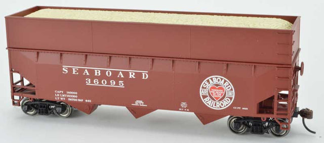 70-Ton Offset-Side Wood Chip Hopper with Flat Side Extensions - Ready to Run -- Seaboard Air Line 36080 (Built 5-41, Boxcar Red, Heart Logo)
