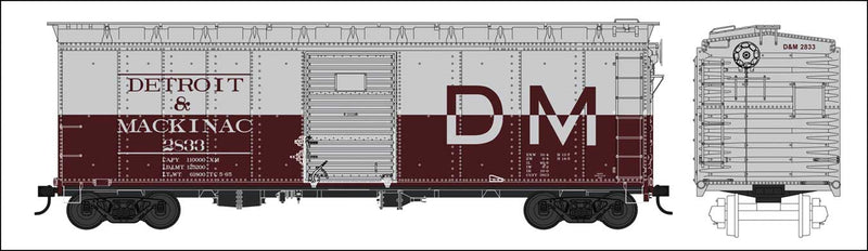 40' Single-Door Boxcar - Ready to Run -- Detroit & Mackinac 2843 (gray, Boxcar Red, Built 5-65 Repack 2-69)