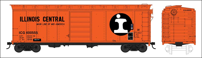 40' Single-Door Boxcar - Ready to Run -- Illinois Central Gulf 400475 (1974, orange, black, IC Lettering, Built 3-54)