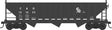 70-Ton 12-Panel 3-Bay Hopper - Ready to Run -- Chesapeake & Ohio 151633 (Built 1963, black, white, Progress Logo)