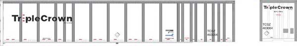 53' Platewall RoadRailer Trailer - Ready to Run -- Norfolk Southern Triple Crown 463250 (white, Medium Logo, NS-CR Logos)