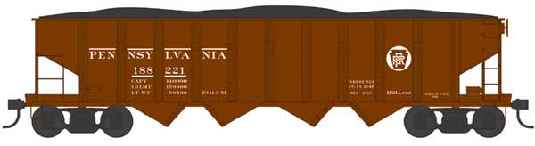 Class H21a 4-Bay Hopper - Ready to Run -- Pennsylvania Railroad 188349 (H21a, Blt. 2-15, Tuscan, Circle Keystone)