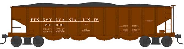Class H21a 4-Bay Hopper - Ready to Run -- Pennsylvania Lines PCC&StL 731126 (H21, Blt. 12-13, Tuscan)