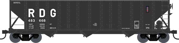 100-Ton 3-Bay Hopper - Ready to Run - Executive Line -- Reading #483668 (Blt. 12-75, black, large RDG)