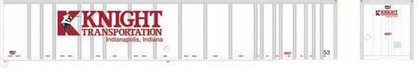 53' Platewall Highway Trailer - Assembled -- Knight #8021 (white, red)