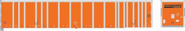 53' Platewall Highway Trailer - Assembled -- Schneider #93892 (orange, black)