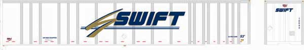 53' Platewall Highway Trailer - Assembled -- Swift #10090 (white, blue, gold)