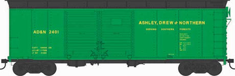 X31 Double-Door Round Flush Roof Boxcar - Ready to Run -- Ashley, Drew & Northern #2403 (Blt. 5-43, green, black)