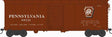 X31A Single-Door Round Inset Roof Boxcar - Ready to Run -- Pennsylvania Railroad #68285 (Blt. 4-34 Repack 11-54, Tuscan, Shadow Keyston